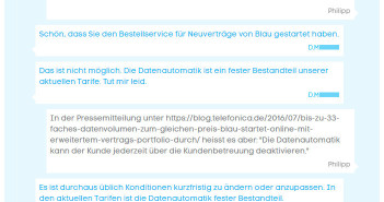 Blau Datenautomatik fester Tarifbestandteil