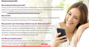 Yourfone Datenautomatik abschalten